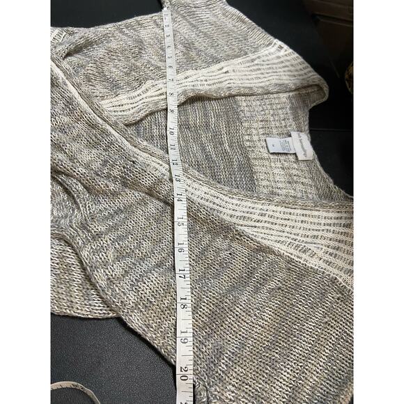 Soft Surroundings Crossover Wrap Sweater Womens M Long Sleeve V Neck Linen Gray - Picture 6 of 11